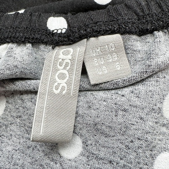 ASOS Bardot Polka Dot Off Shoulder Long Sleeve Maxi Dress Size 6 - Picture 9 of 10